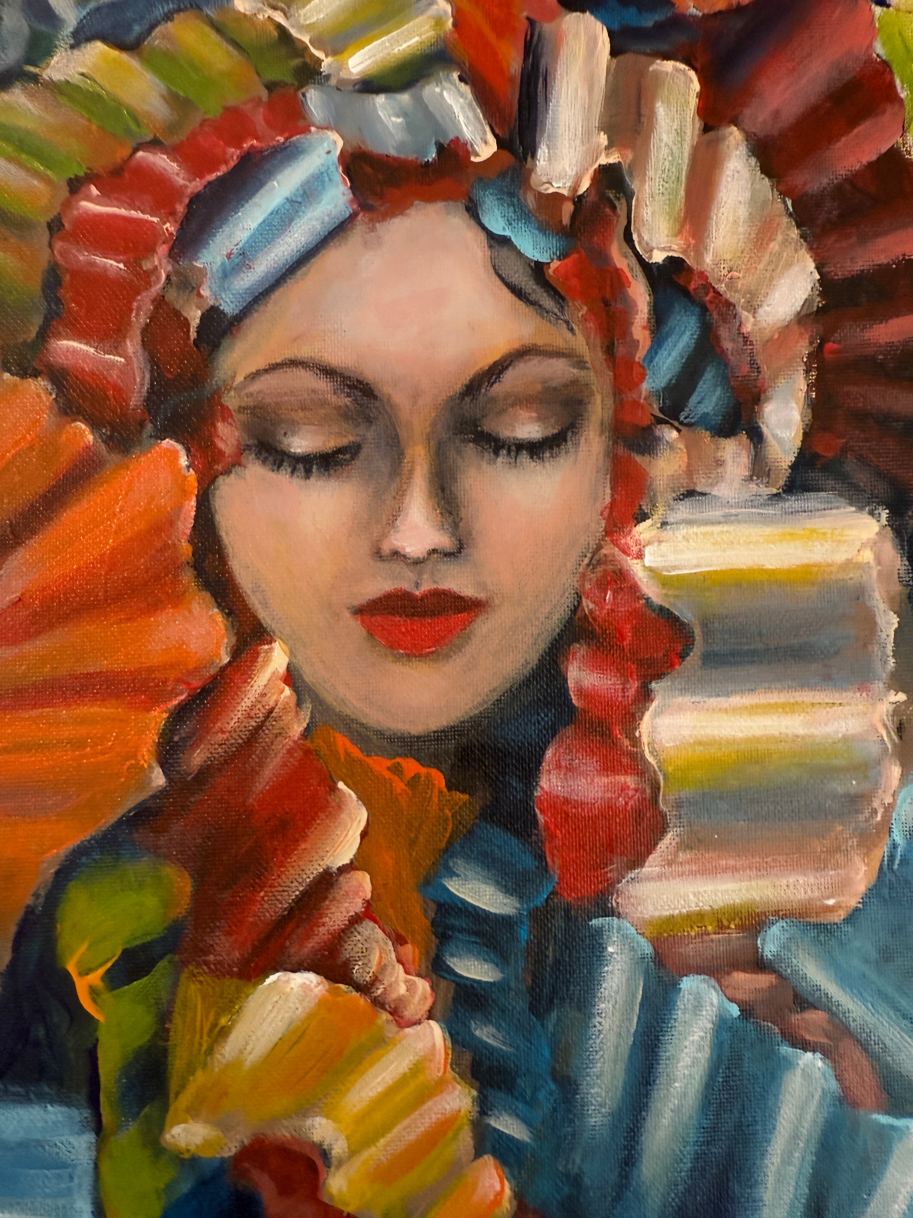 Original Ölgemälde – „The Poppy Lady“ – Teresa Kluszczyńska – 70×50 cm