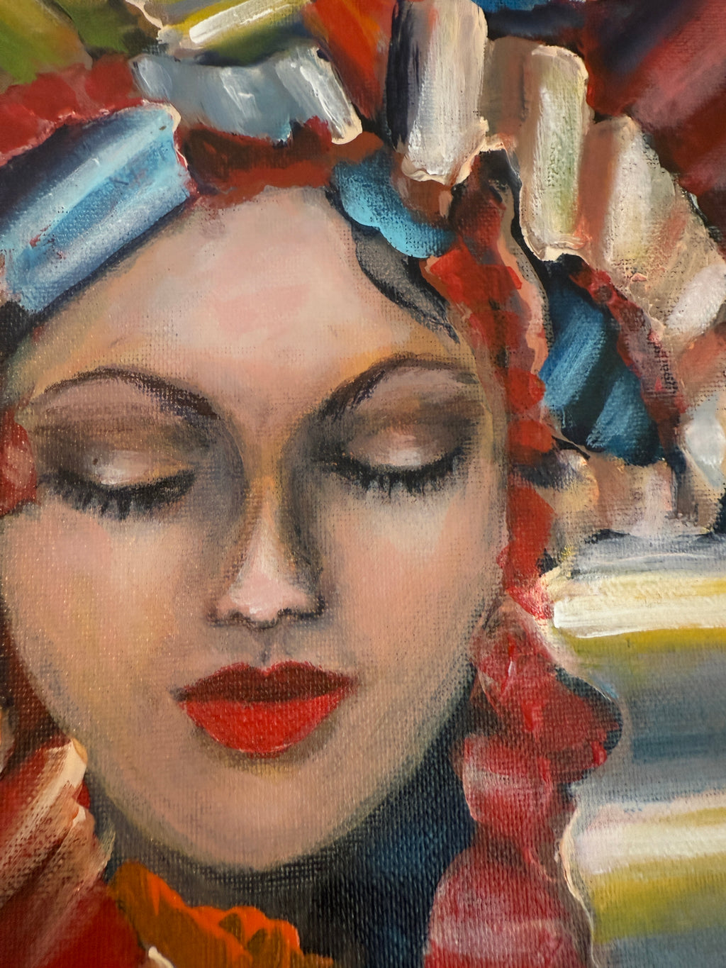Original Ölgemälde – „The Poppy Lady“ – Teresa Kluszczyńska – 70×50 cm