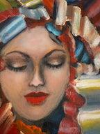 Original Ölgemälde – „The Poppy Lady“ – Teresa Kluszczyńska – 70×50 cm