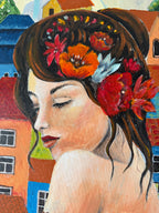 Original Acrylgemälde – Teresa Kluszczynska „Na ławeczce“ – 60×60 cm