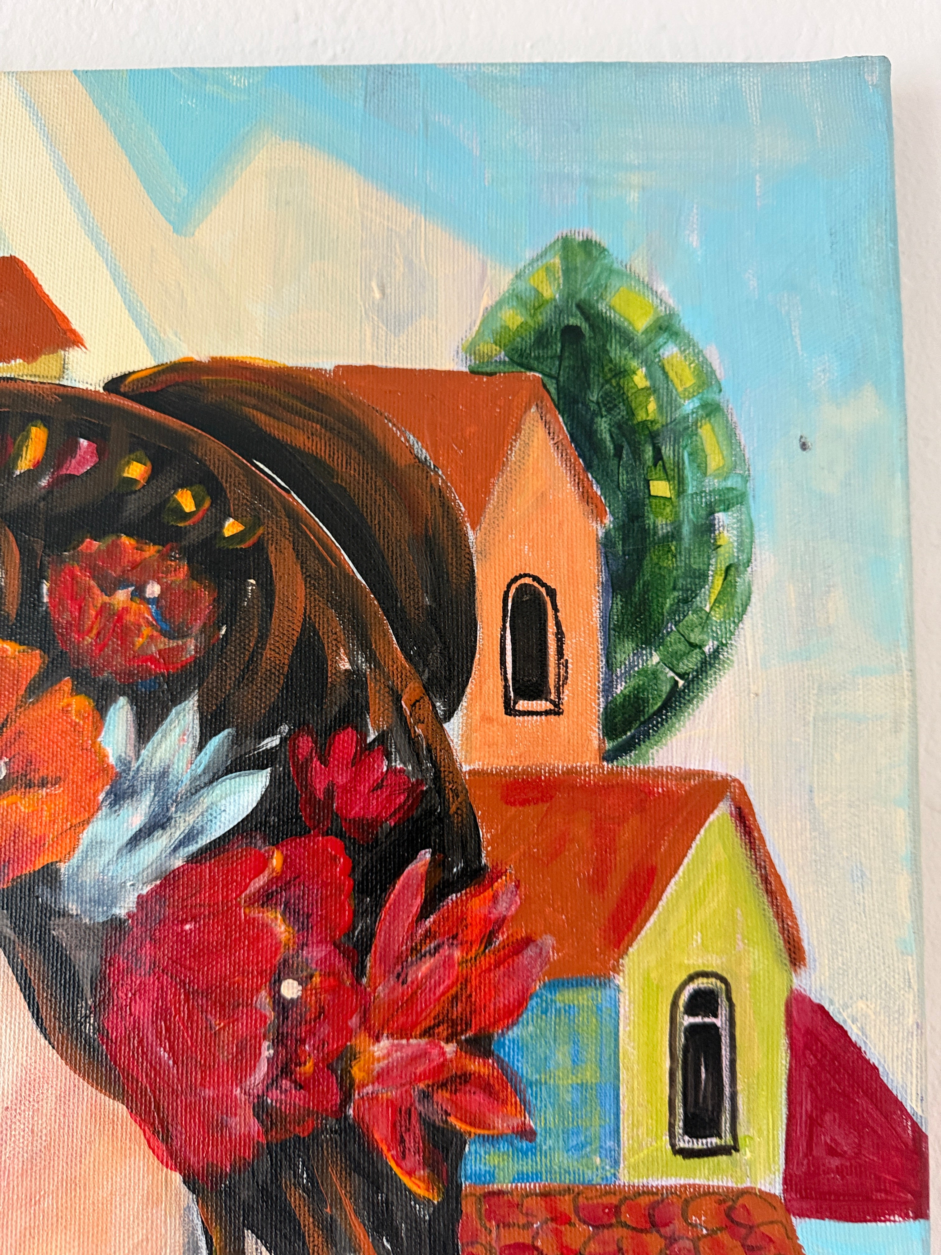 Original Acrylgemälde – Teresa Kluszczynska „Na ławeczce“ – 60×60 cm