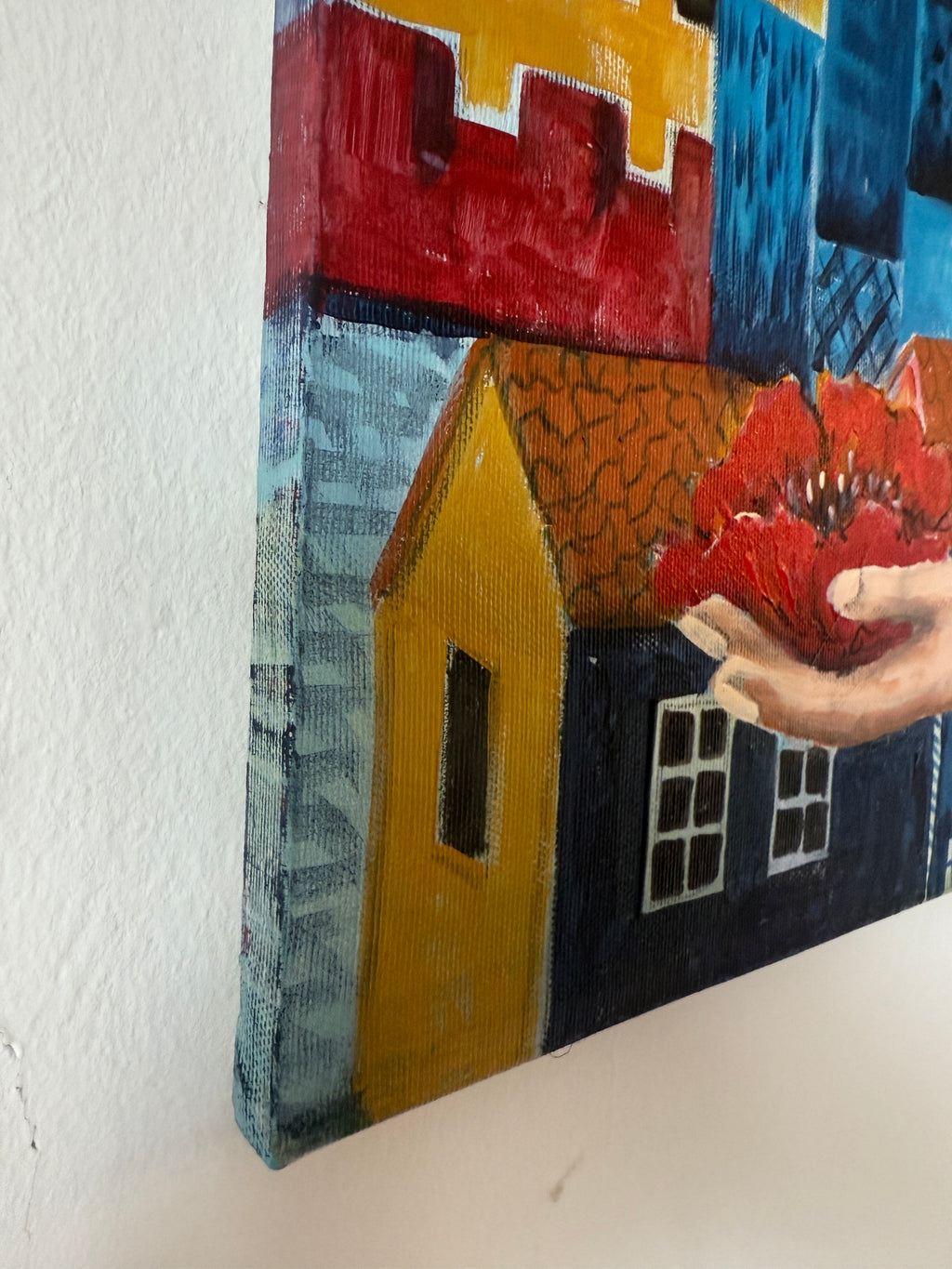 Original Acrylgemälde – Teresa Kluszczynska „Na ławeczce“ – 60×60 cm