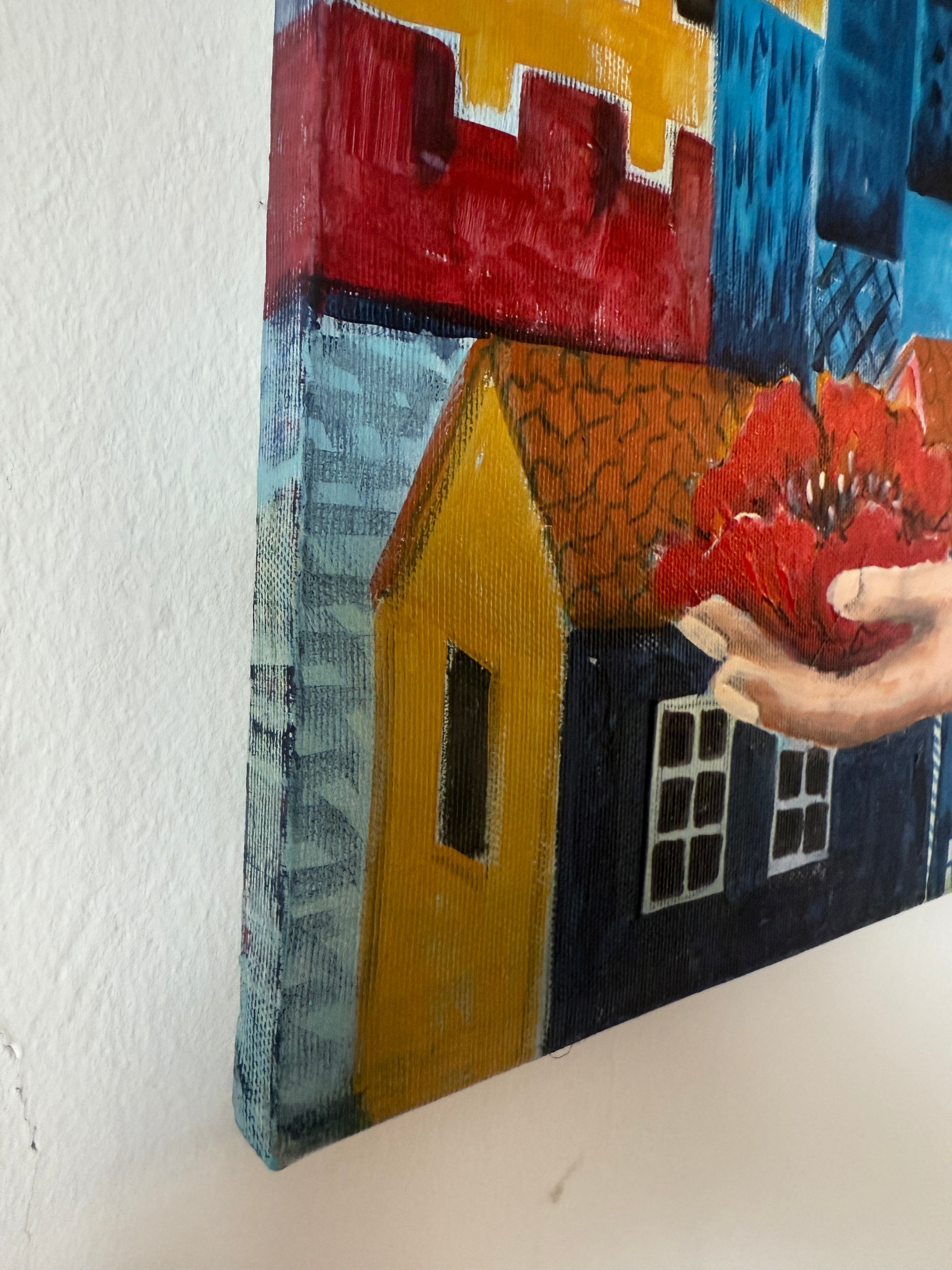 Original Acrylgemälde – Teresa Kluszczynska „Na ławeczce“ – 60×60 cm