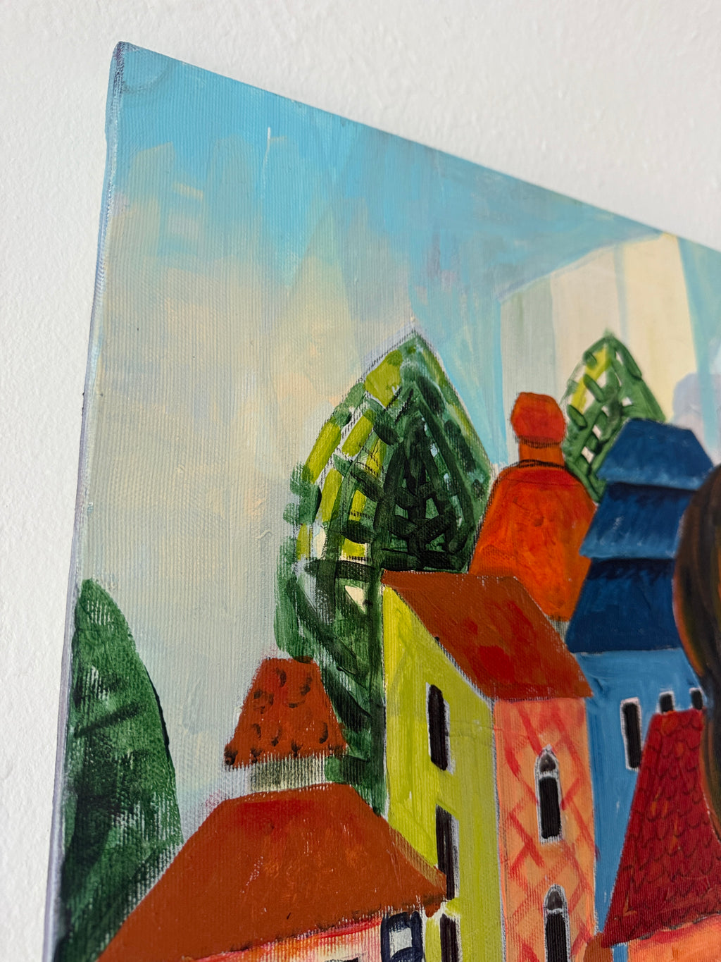 Original Acrylgemälde – Teresa Kluszczynska „Na ławeczce“ – 60×60 cm