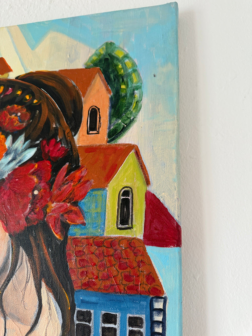 Original Acrylgemälde – Teresa Kluszczynska „Na ławeczce“ – 60×60 cm