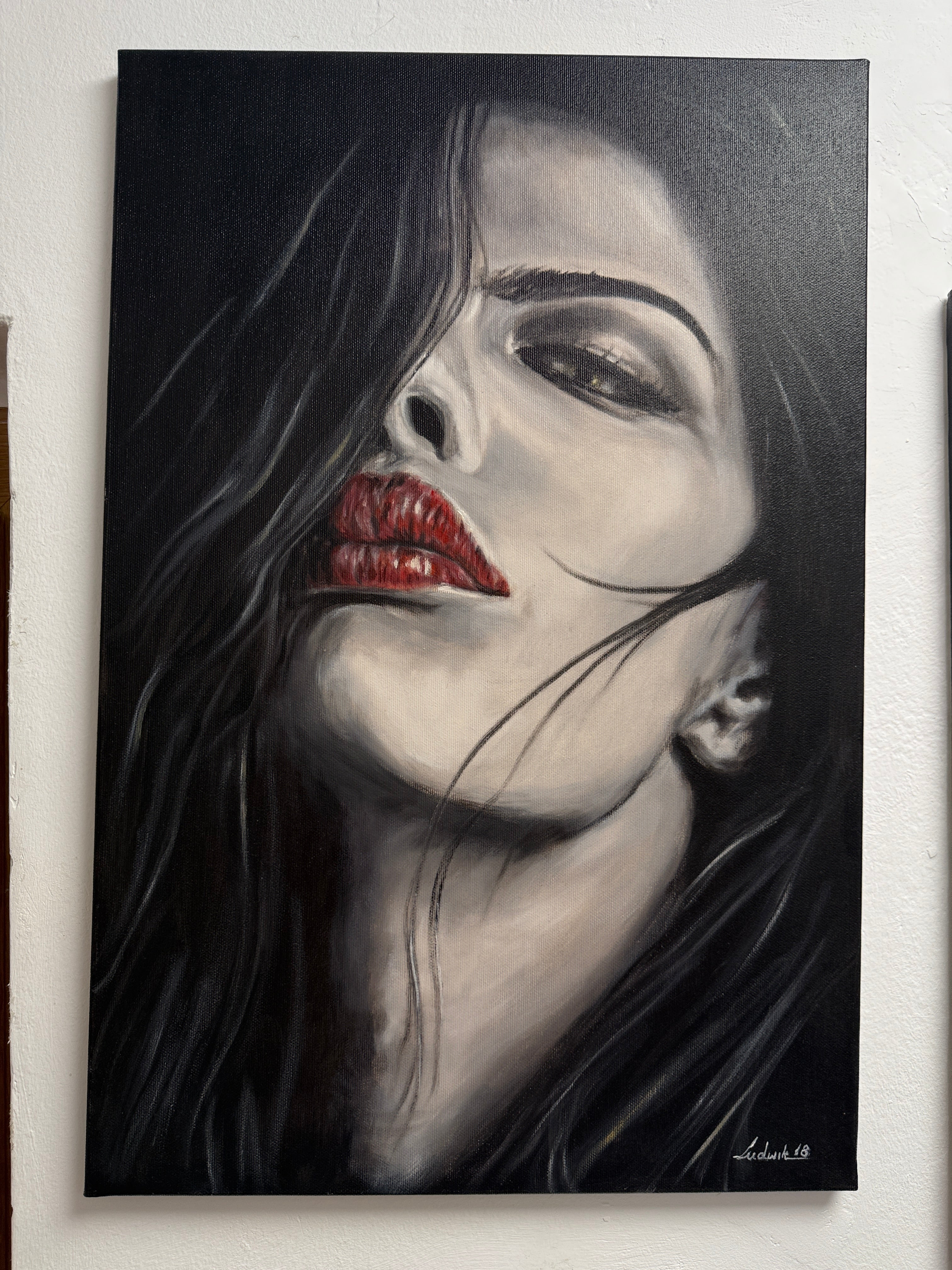 Elegant Portrait “Proud” – Original Ölbild auf Leinwand 60×40 cm, signiert Hauptbild