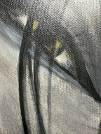 Original Ölbild auf Leinwand – Rote Lippen Frau, Moderne Wanddeko 50x60cm