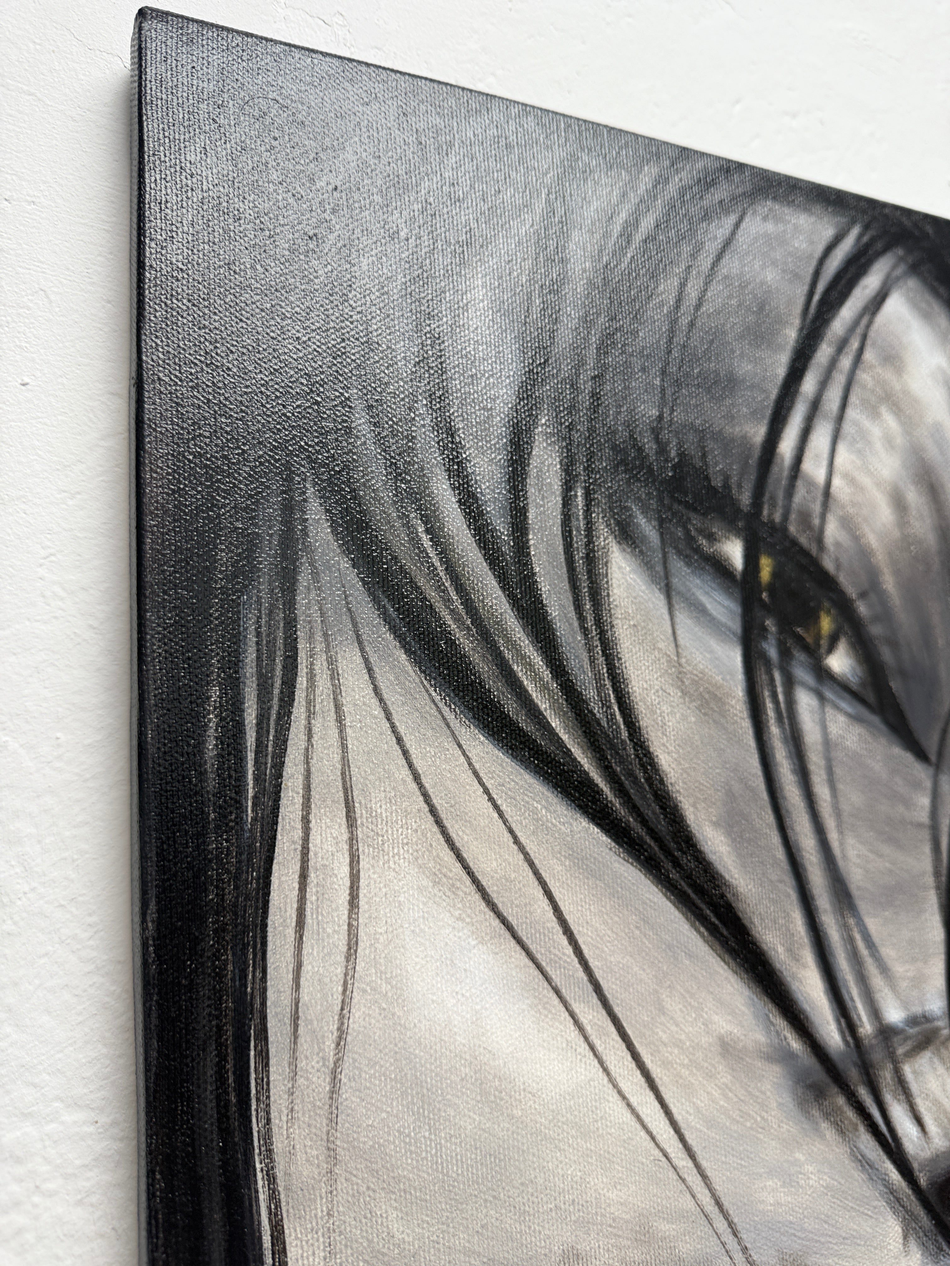 Original Ölbild auf Leinwand – Rote Lippen Frau, Moderne Wanddeko 50x60cm