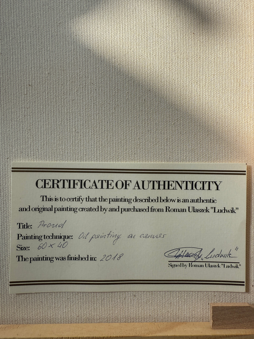 Elegant Portrait “Proud” – Original Ölbild auf Leinwand 60×40 cm, signiert