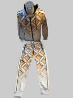 Herren Trainingsanzug – White & Gold Imperial Pattern