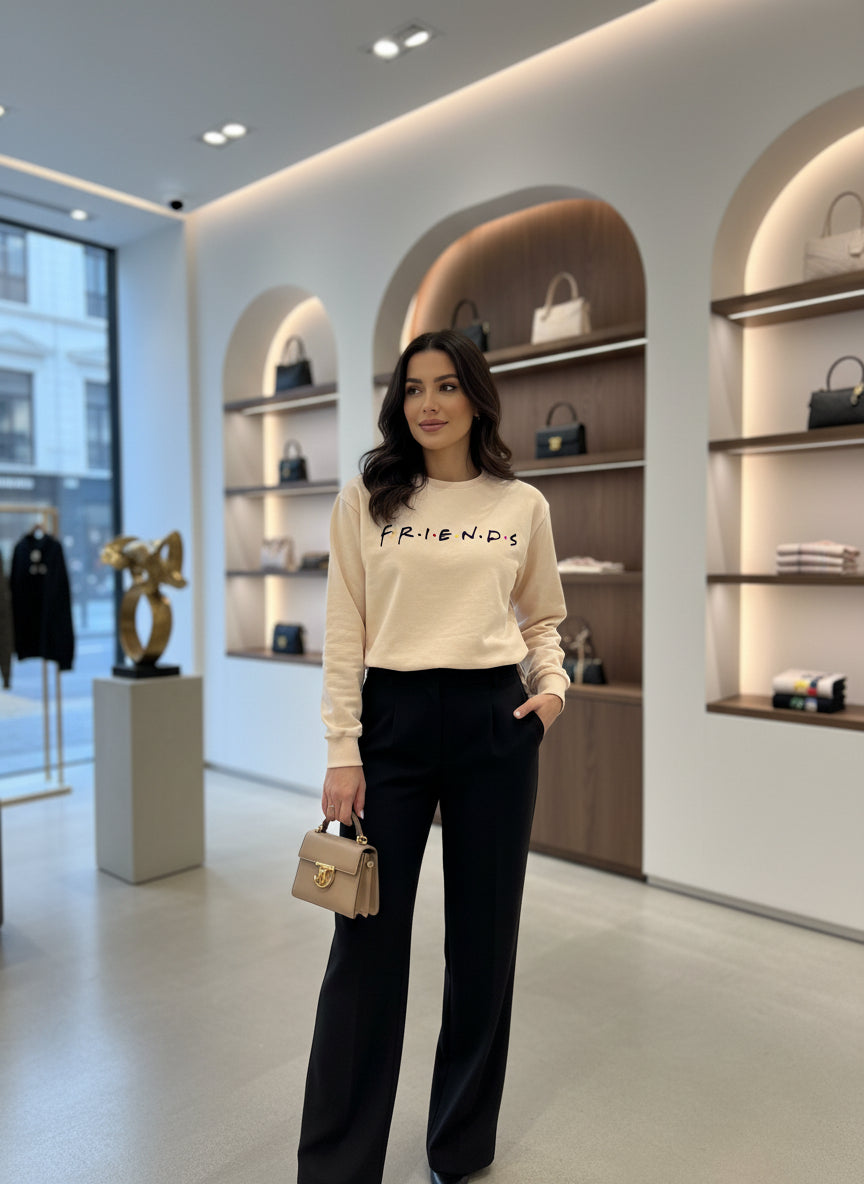 Damen Longsleeve FRIENDS rosa (S)