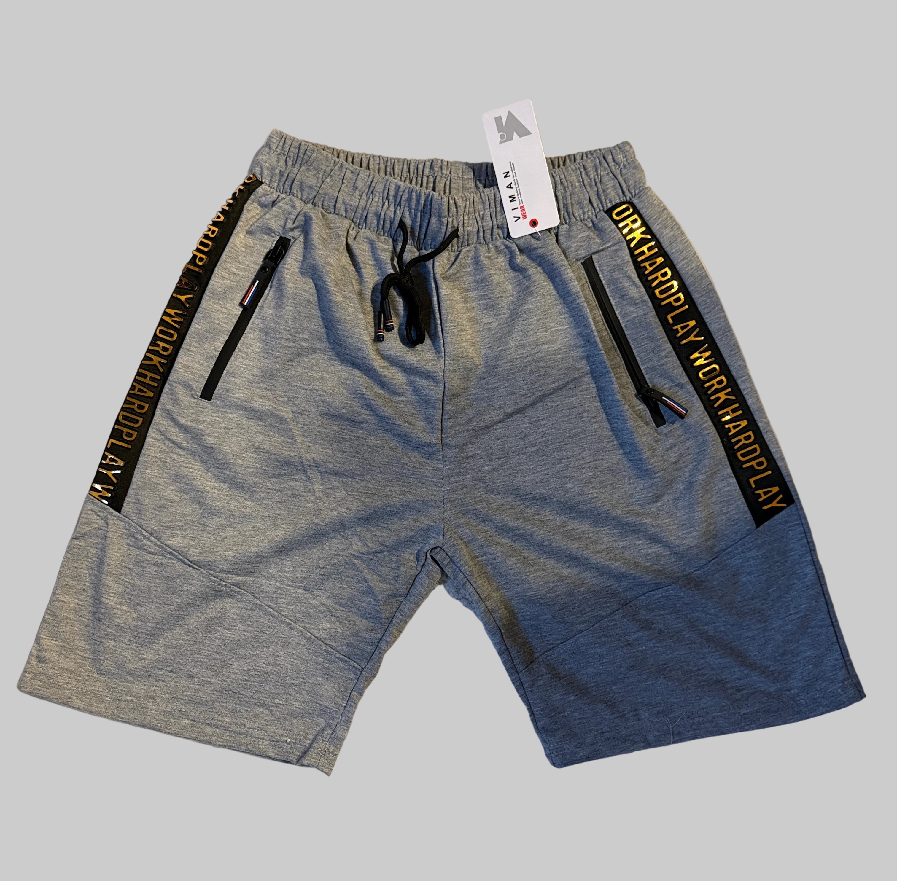 V.I.MAN Herren Sportshorts (Shorts / kurze Hose) Grau