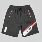 V.I.MAN Herren Shorts mit SPORT-Print – Dunkelgrau