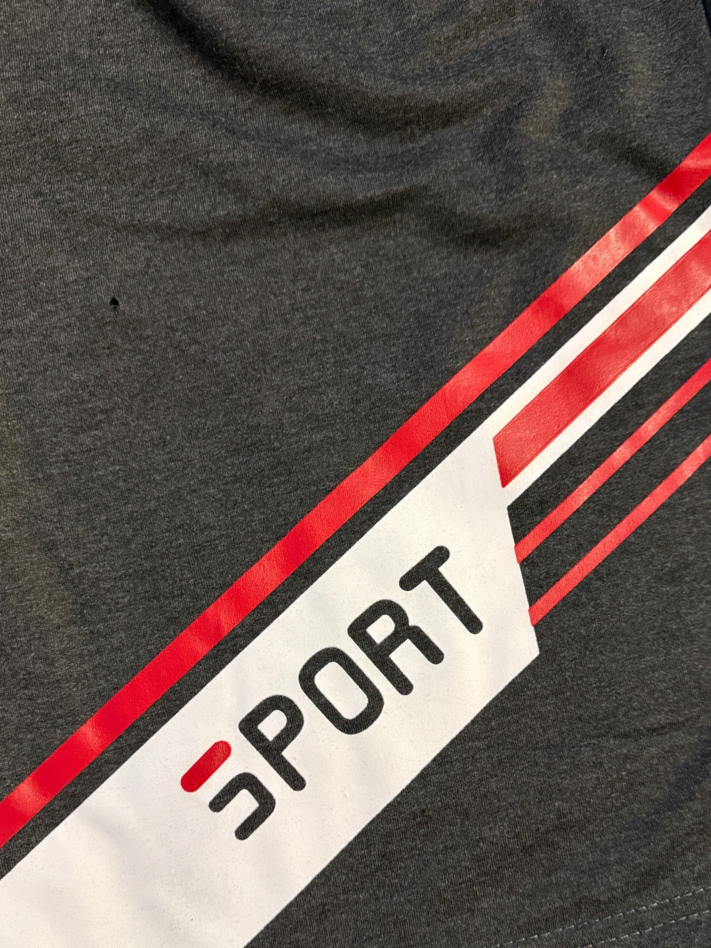 V.I.MAN Herren Shorts mit SPORT-Print – Dunkelgrau