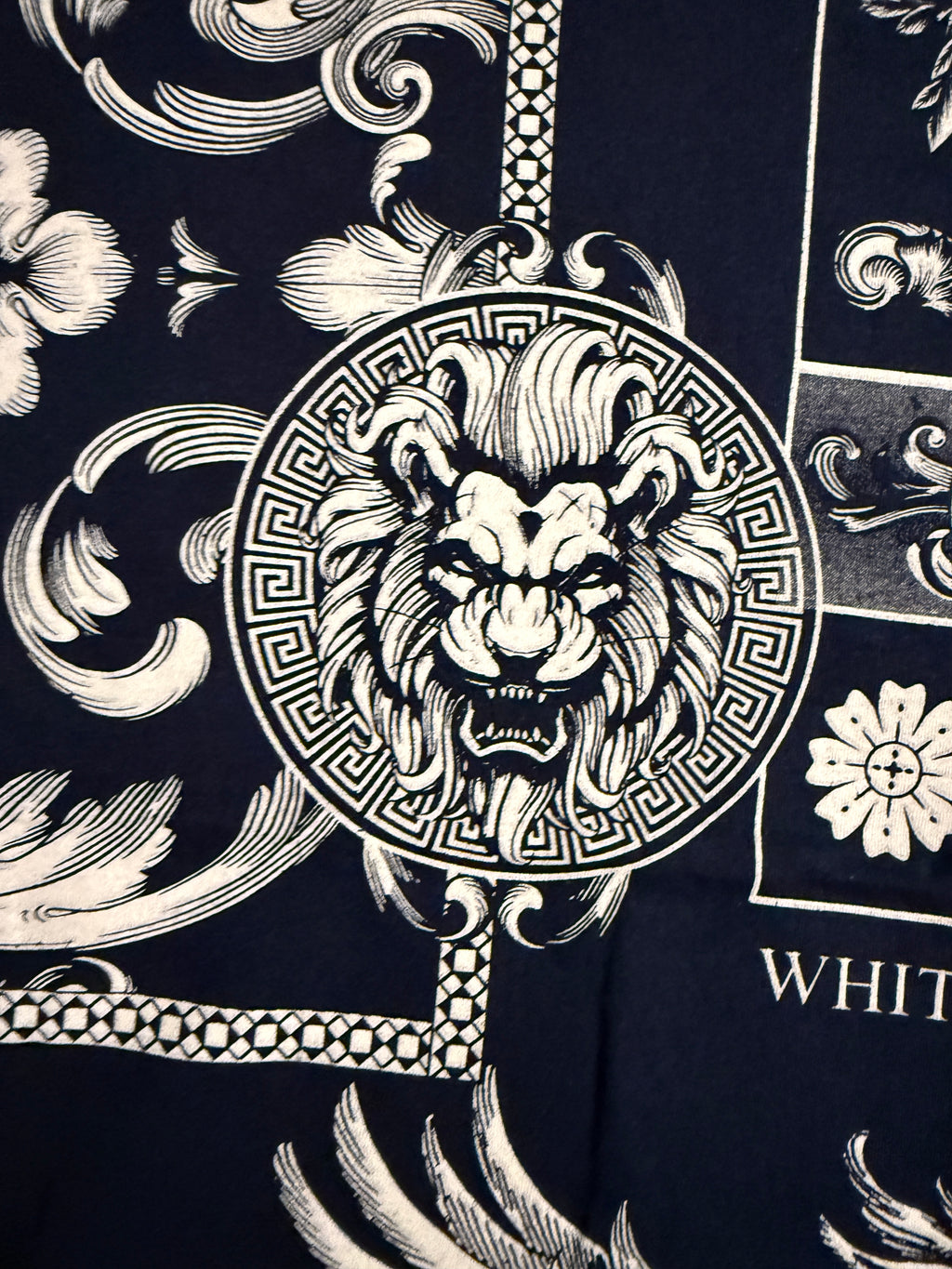 Herren T-Shirt mit Löwenmotiv – Blau (Front & Rücken bedruckt)