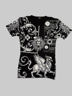 Herren T-Shirt mit Löwenmotiv – Schwarz (Front & Rücken bedruckt)