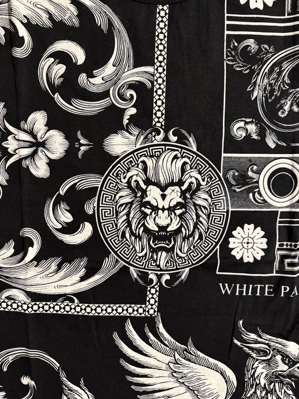 Herren T-Shirt mit Löwenmotiv – Schwarz (Front & Rücken bedruckt)