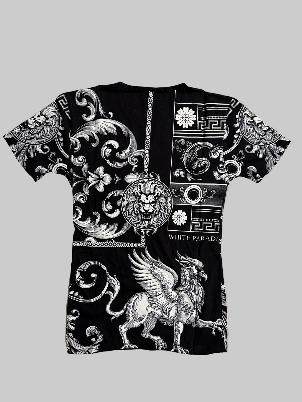 Herren T-Shirt mit Löwenmotiv – Schwarz (Front & Rücken bedruckt)