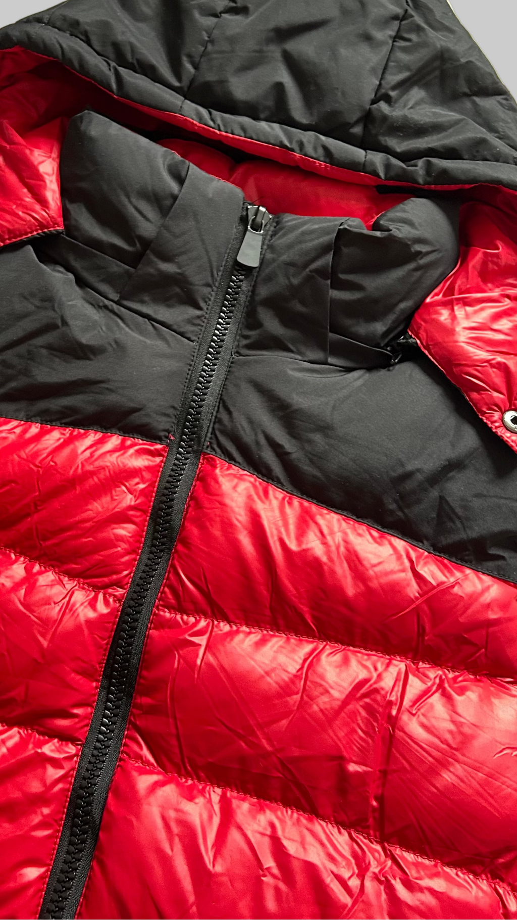 Herren warme Steppweste mit Kapuze – Rot/Schwarz