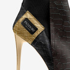 Pandorf Milano™ – I003 Crocodile Gold High-Heel Sock Boot
