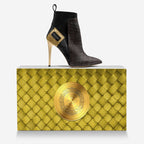 Pandorf Milano™ – I003 Crocodile Gold High-Heel Sock Boot