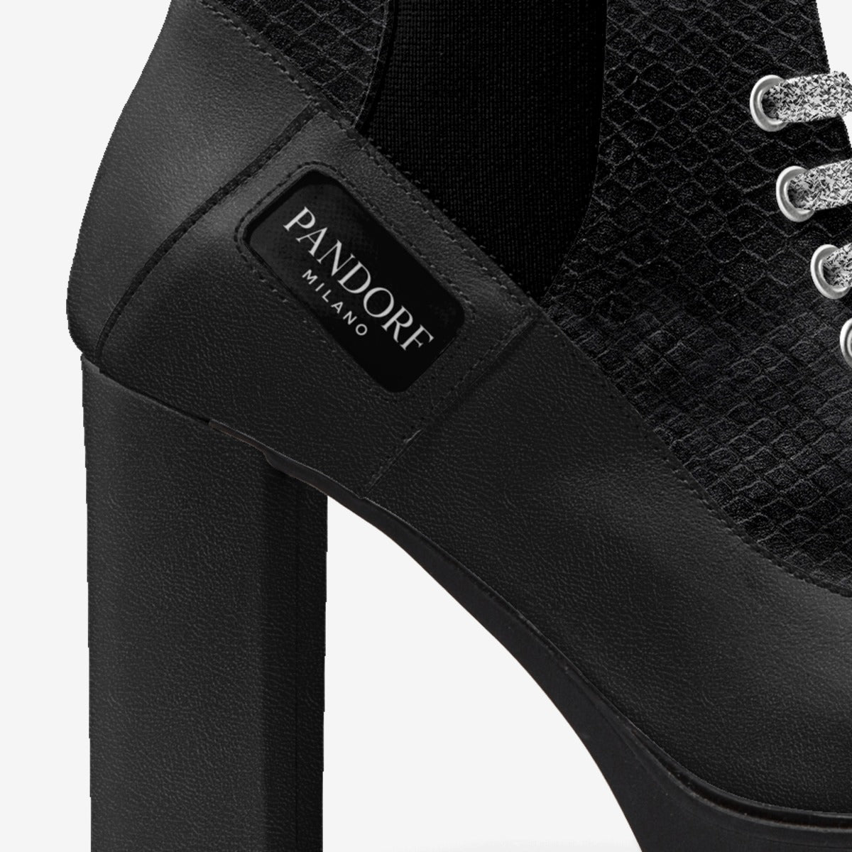 Pandorf Milano™ – Black Python High-Heel Boot (Limited Edition)