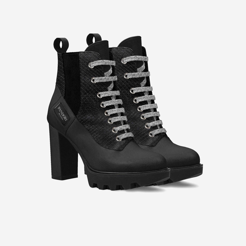 Pandorf Milano™ – Black Python High-Heel Boot (Limited Edition)