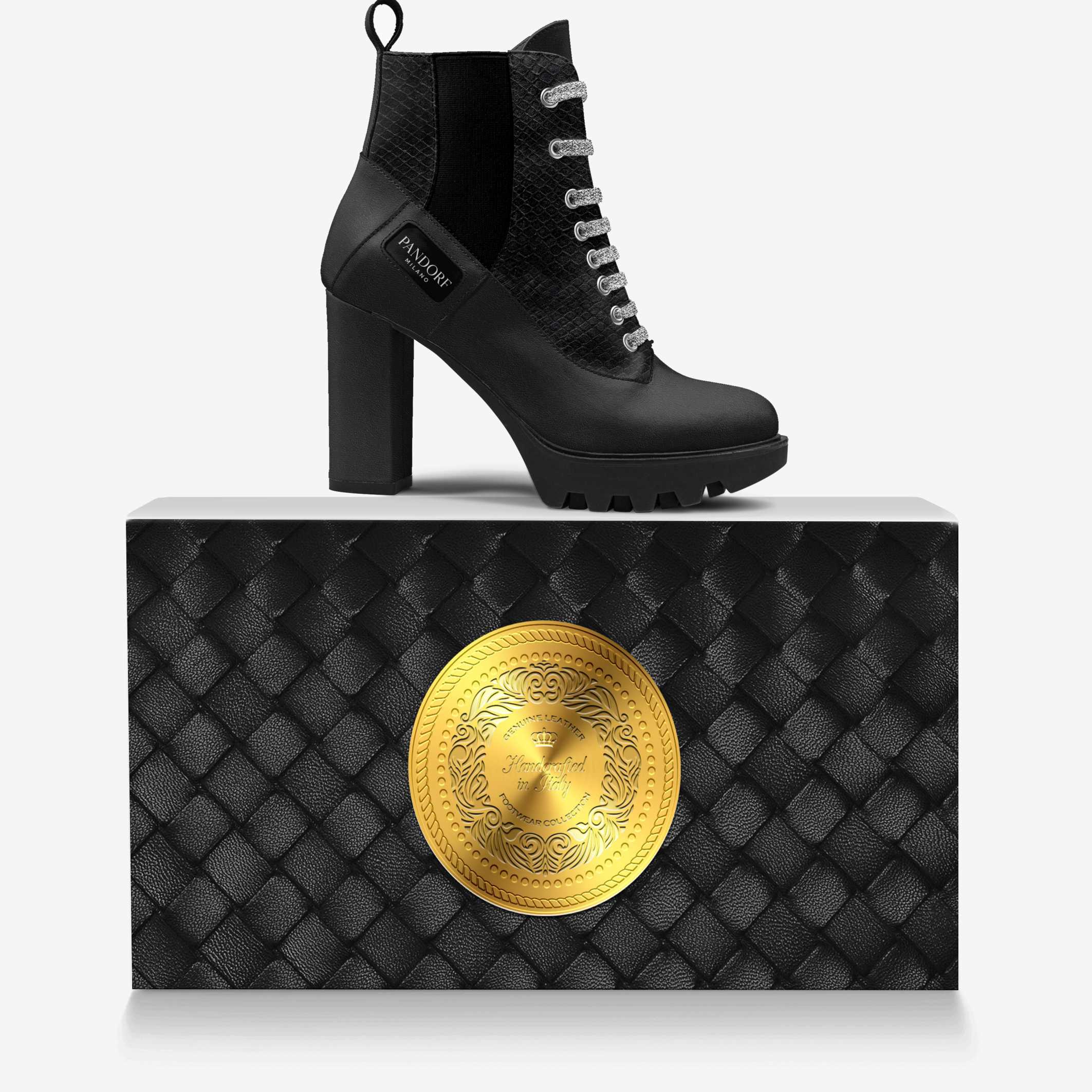 Pandorf Milano™ – Black Python High-Heel Boot (Limited Edition)