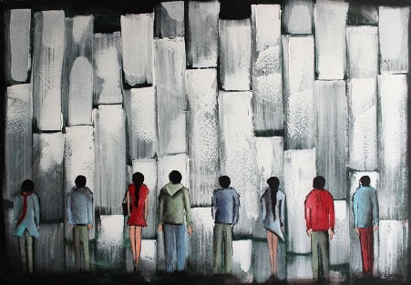 Original Ölgemälde Filip Łoziński – „Another Brick in the Wall- 100×70 cm Hauptbild