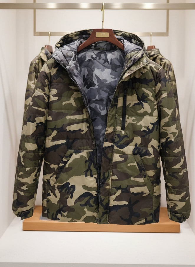 Herren Winterjacke – Beidseitig tragbar (Camo Edition)
