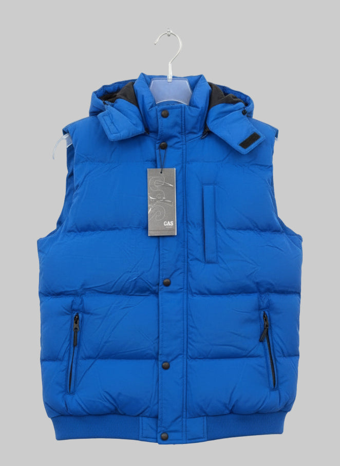 Herren warme Steppweste mit Kapuze – Königsblau