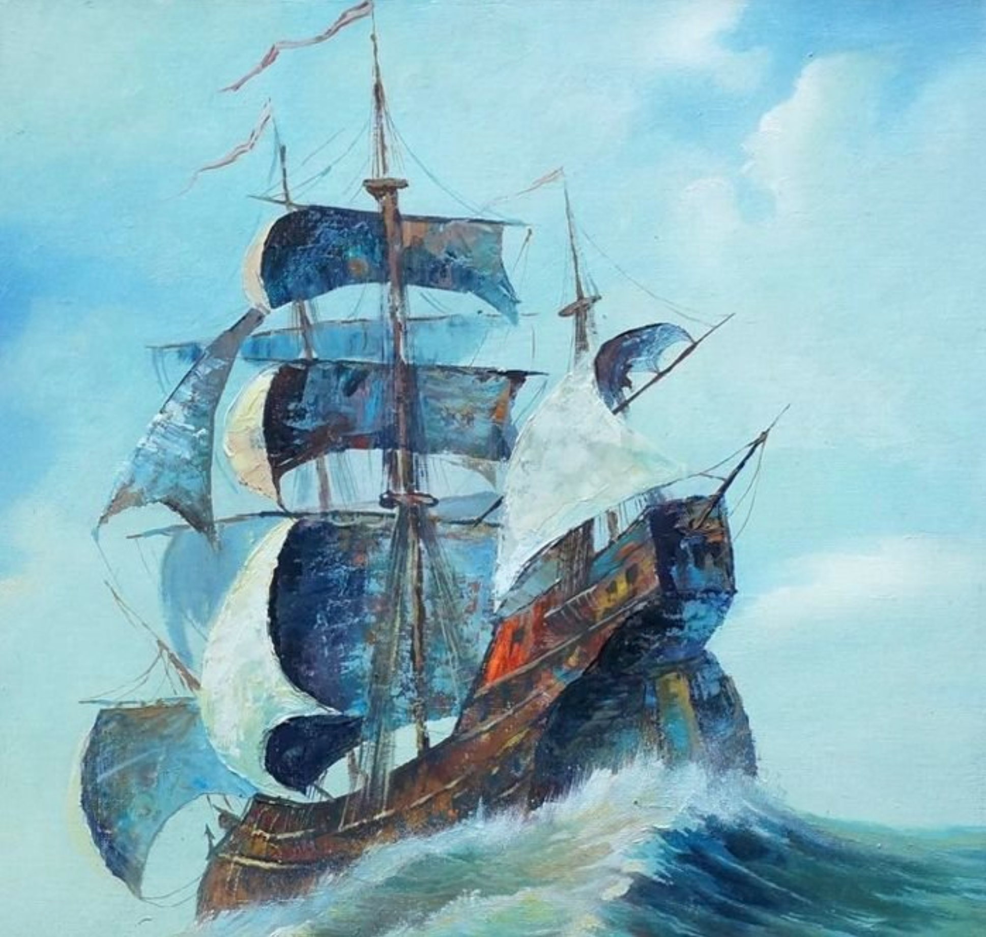Original Ölgemälde – Aleksander Rymarczyk „Around the World“ 60×50cm Zweitbild