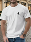 Herren T-Shirt Weiß – 100% Baumwolle – Gesticktes Horse Emblem Logo