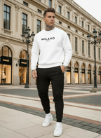 Herren-Set – Pullover & Jogginghose mit gesticktem MILANO-Logo