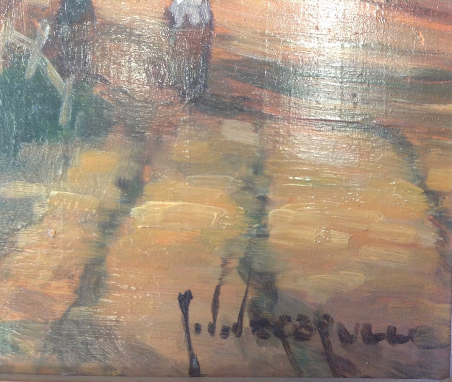 Original Ölgemälde – J. D. Verbrugge „Oude stad“ 30×49cm Zweitbild