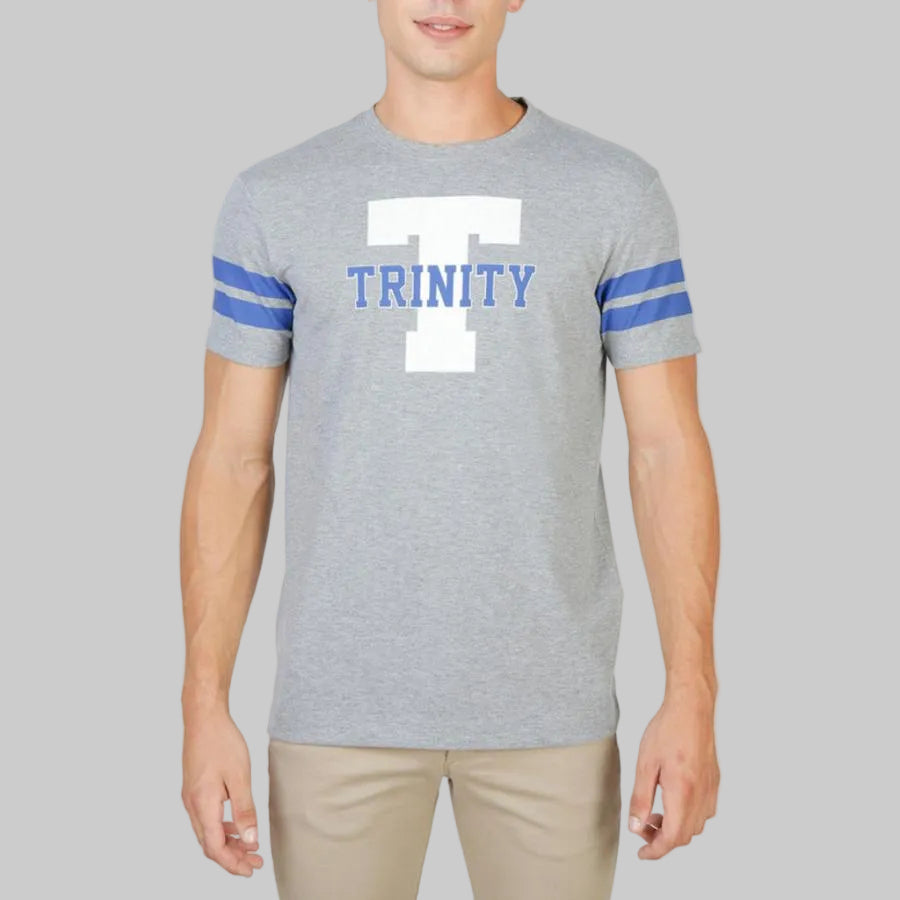 Herren T-Shirt Oxford University – TRINITY, Grau mit Streifen