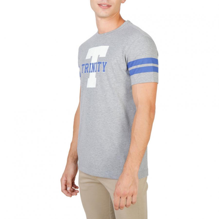 Herren T-Shirt Oxford University – TRINITY, Grau mit Streifen