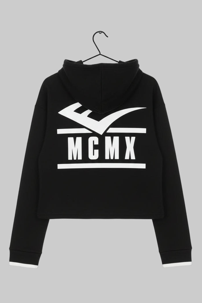 Damen Everlast Cropped Hoodie – Schwarz