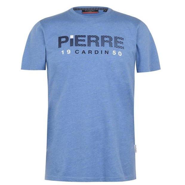Herren T-Shirt Pierre Cardin – Blau mit Logo-Print Zweitbild
