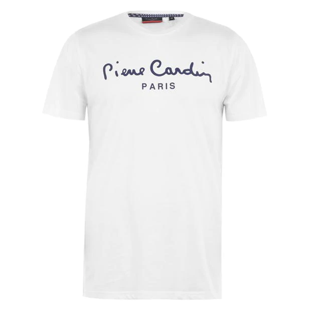 Herren T-Shirt Pierre Cardin – Weiß mit Logo-Schriftzug Zweitbild