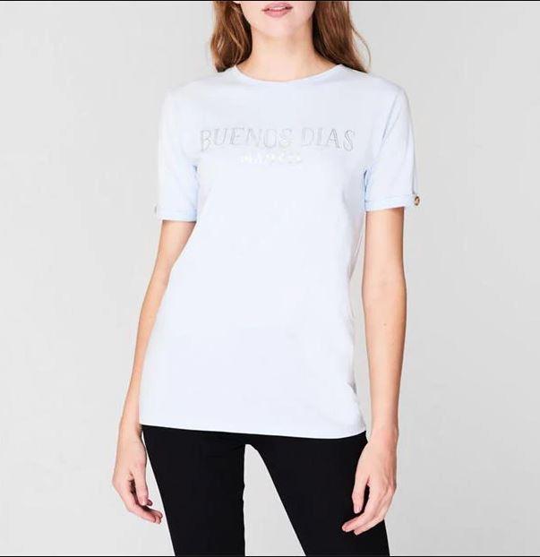 Damen T-Shirt „Bonjour Paris“ – Weiß mit Gold-Print Hauptbild