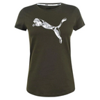 Damen T-Shirt PUMA – Olivgrün mit Logo-Print