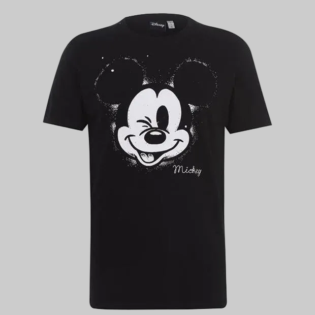 Herren T-Shirt Disney Mickey Mouse – Schwarz mit Print