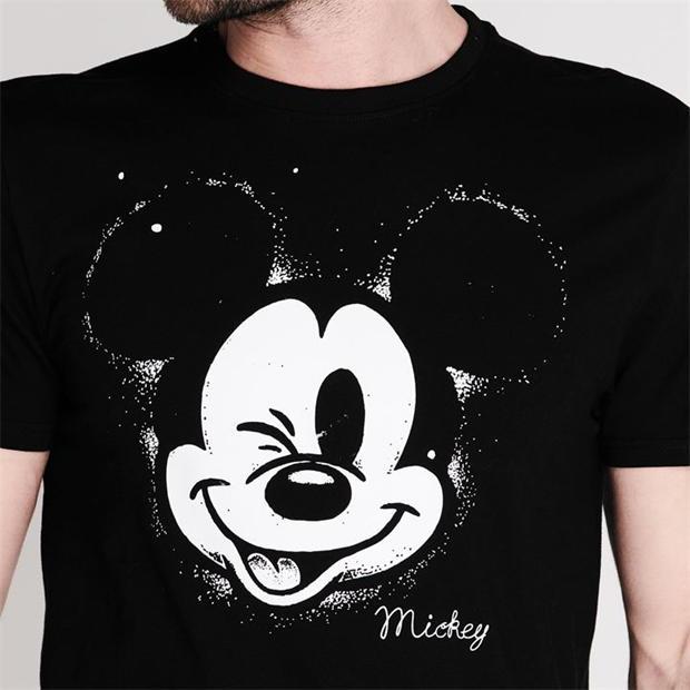 Herren T-Shirt Disney Mickey Mouse – Schwarz mit Print