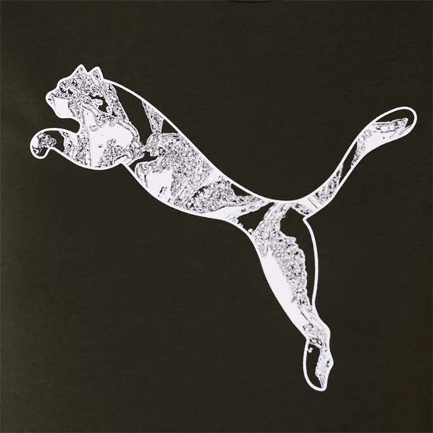 Damen T-Shirt PUMA – Olivgrün mit Logo-Print