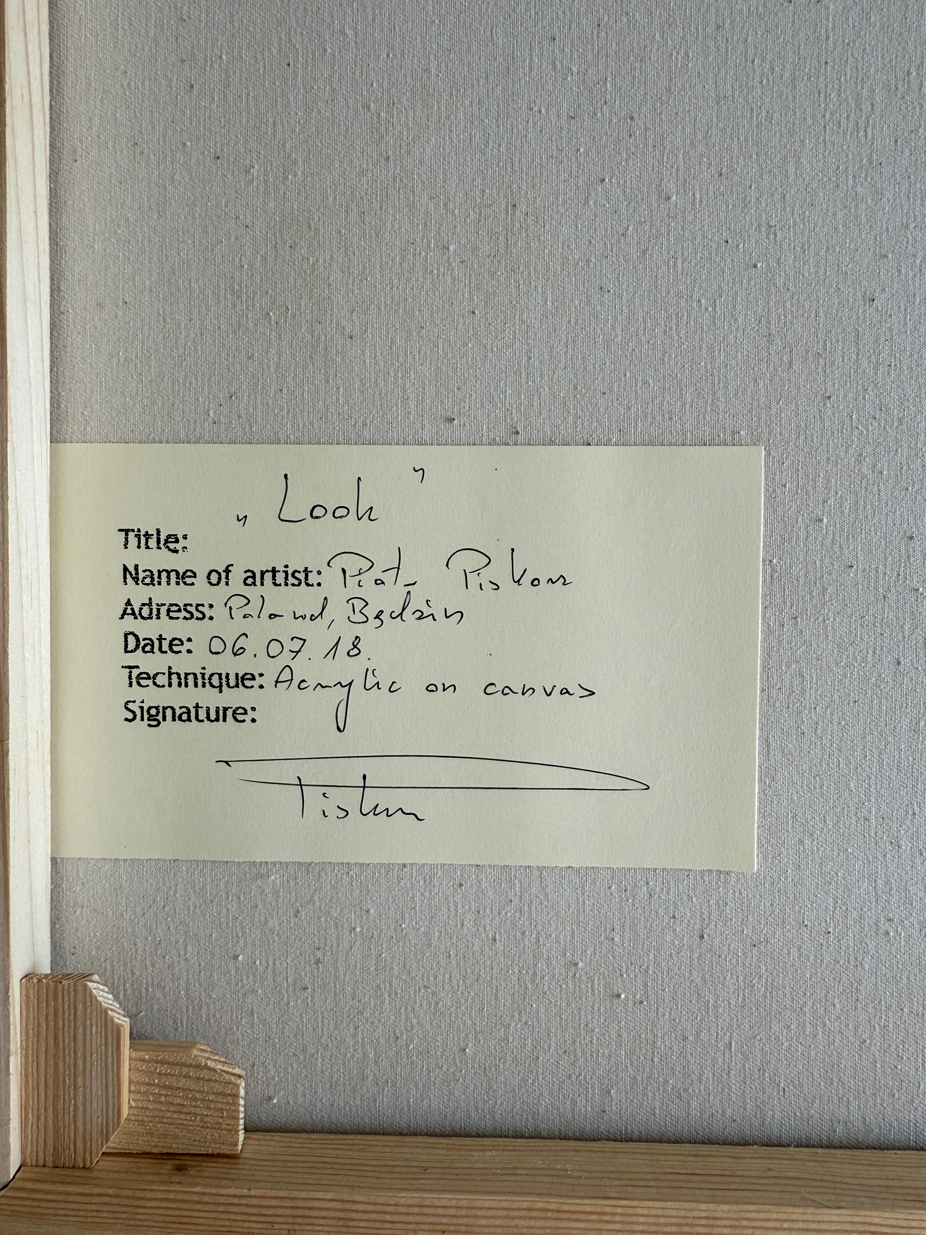 Original Gemälde „Look“ – Piotr Piskorz, Acryl auf Leinwand 70×50 cm,