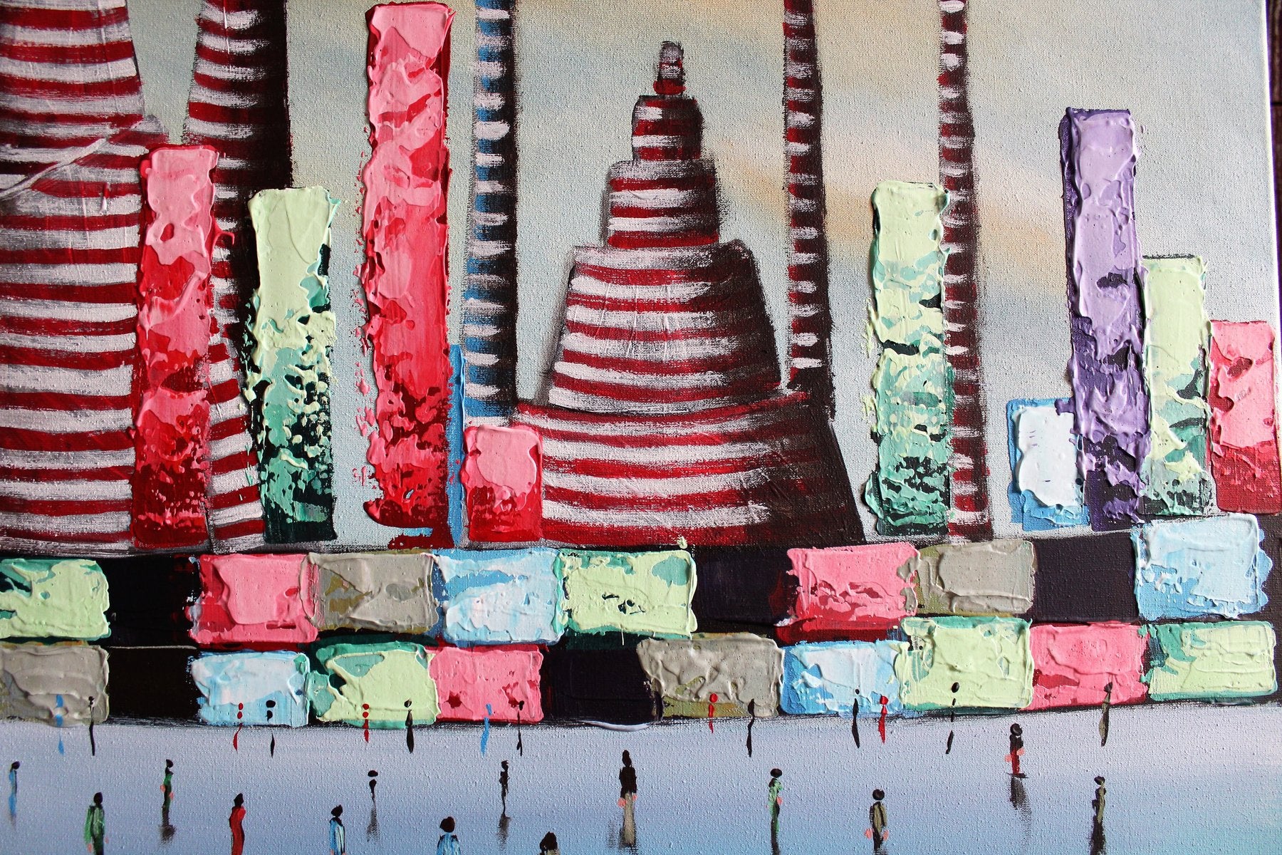 Original Ölgemälde – Filip Łoziński „Candy Market“ – 100 × 80 cm