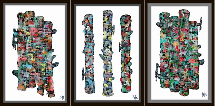 Original Ölgemälde – Bruno Dumont „3 huiles planches d’épave“ – 3er-Set (je 24×16 cm)