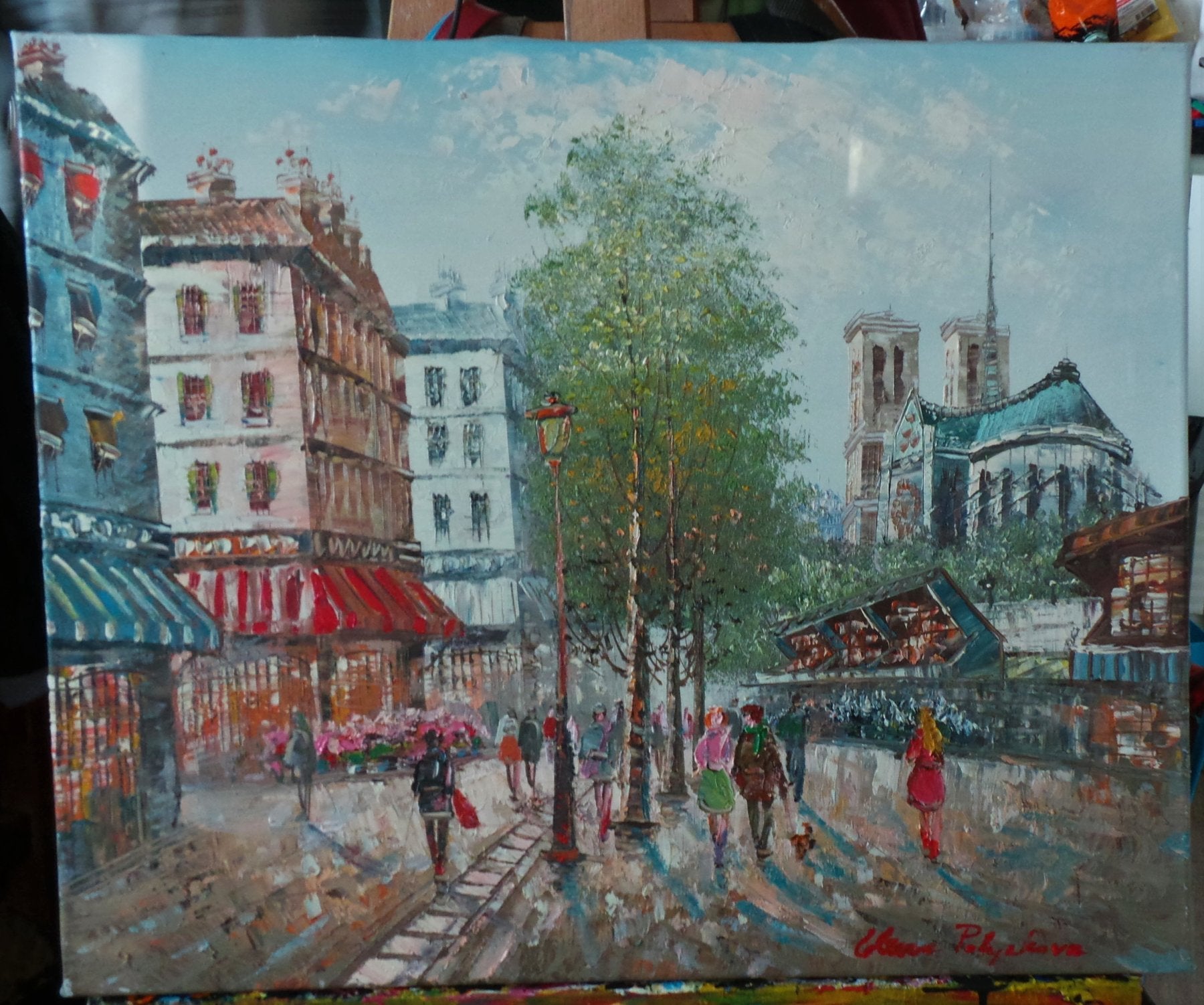 Original Acrylgemälde – Elena Polyakova „Springtime in Paris“ – 50×60 cm