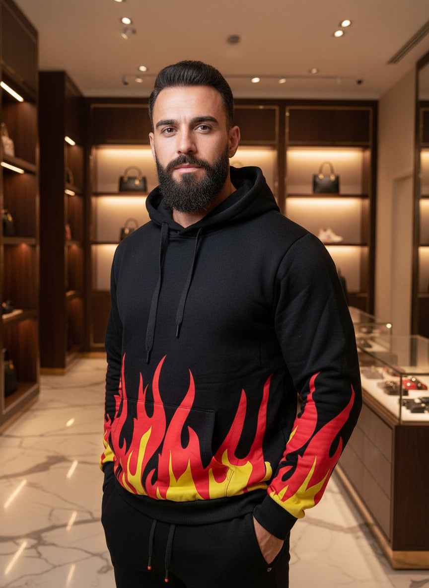 Herren Sweatshirt mit Kapuze (Swarz) Hauptbild